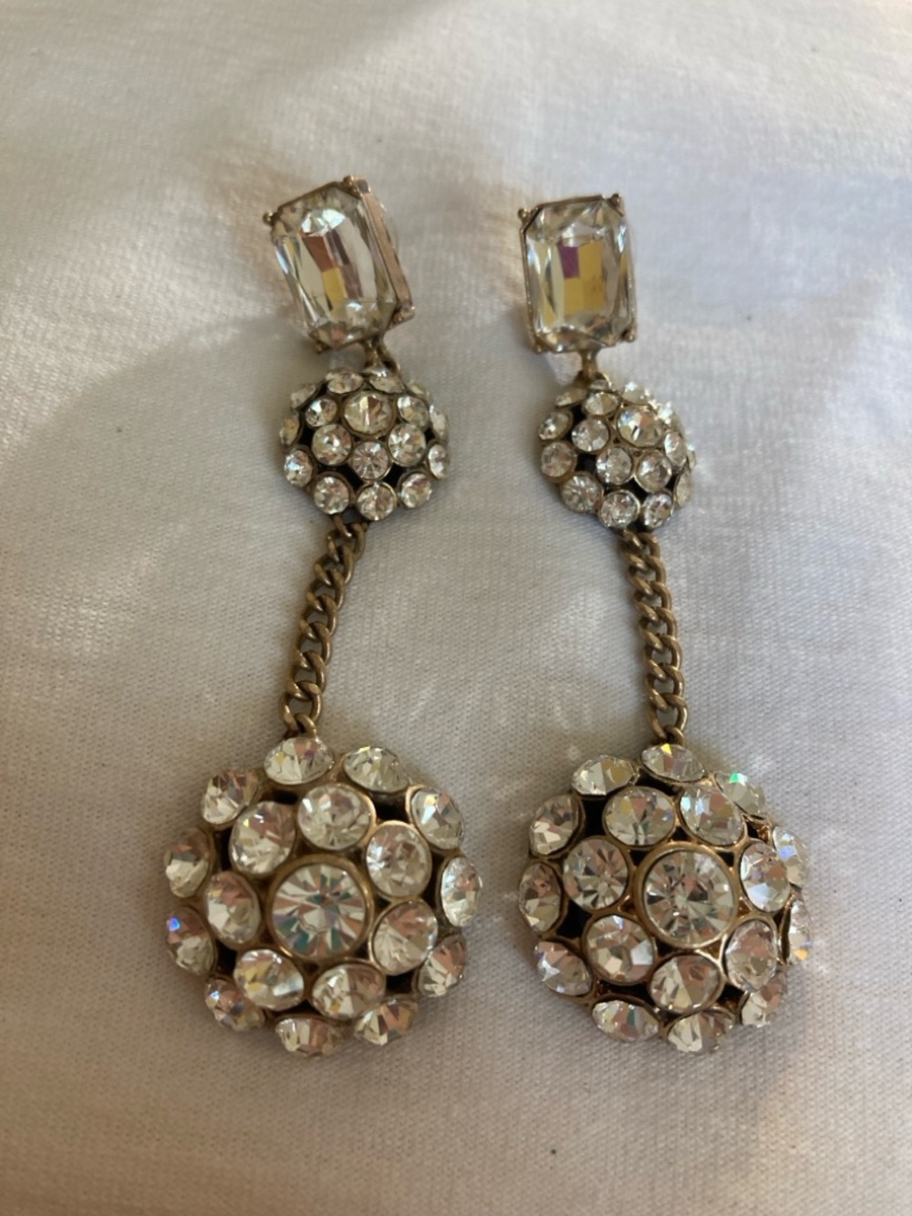 Banana Republic Linear Statement Jeweled Earrings Vintage